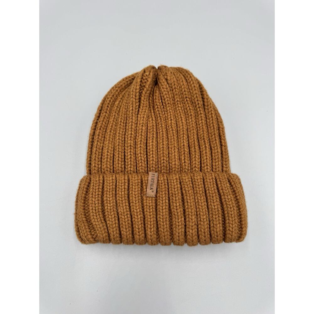 FurTalk Medium Knit Beanie Lined Ribbed Design Hat